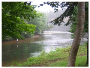 Salmon fishing the Hatchery Pool on the Margaree River